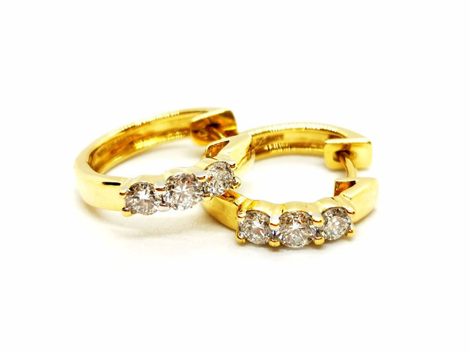 Boucles d'oreilles Boucles d'oreilles Créoles Or jaune Diamants 58 Facettes 1292389CN