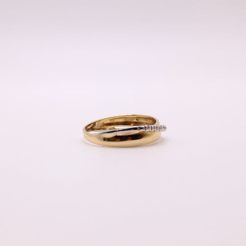 Bague Alliance or jaune et diamants 58 Facettes
