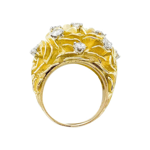 Bague 50 Bague dôme or jaune, platine et diamants. 58 Facettes 31340