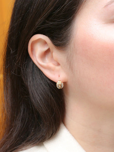 Boucles d'oreilles Dormeuses Art-Déco Or jaune et blanc 58 Facettes J269