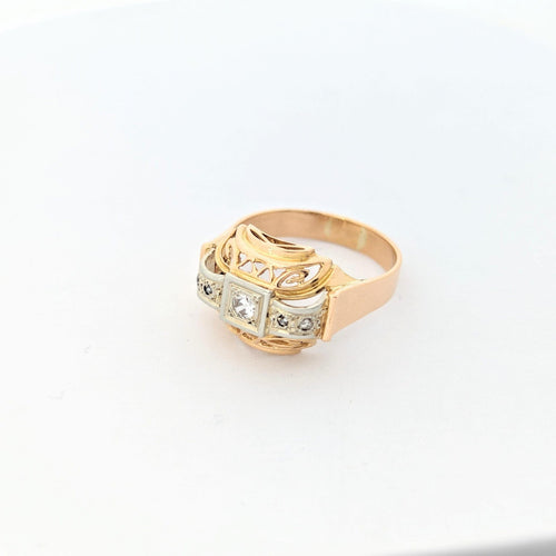 Bague 57 Bague Tank Or jaune Diamants 58 Facettes 27947