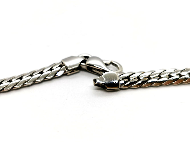 Collier Collier Maille anglaise Or blanc Diamant 58 Facettes 578633CD
