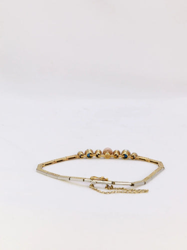 Bracelet Bracelet Belle Epoque 2 Ors Perle fine Diamants Saphirs 58 Facettes J292