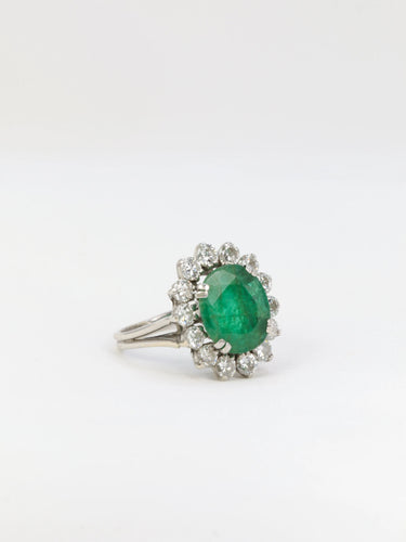 Bague Bague marguerite émeraude et diamants 58 Facettes 617