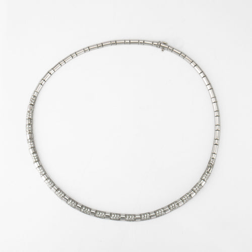 Collier Collier Or blanc Diamants 58 Facettes