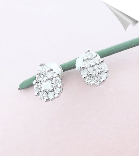 Boucles d'oreilles Boucles d'oreilles Diamants & Or Blanc 58 Facettes AA 1584