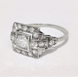 Bague 59 Bague Art Déco Diamants 58 Facettes 1-990/1