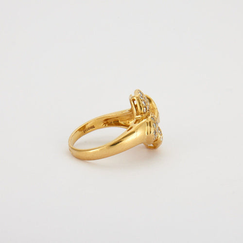 Bague 51 Bague fleur or jaune, diamants 58 Facettes HS20988