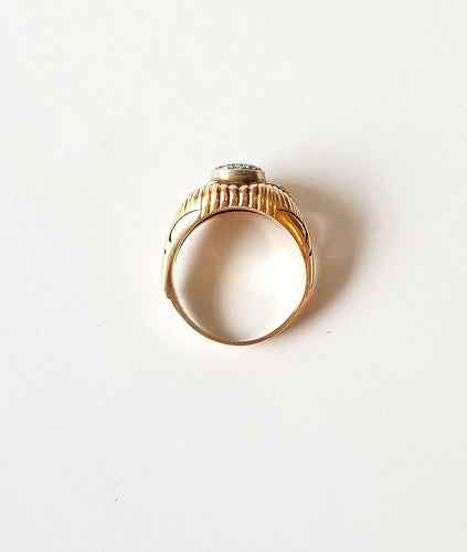 Bague 54 Bague Or Jaune et diamants 58 Facettes