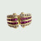 Bague 55 Bague en or 18 ct de style rétro contemporain avec diamants et rubis 58 Facettes Q345A