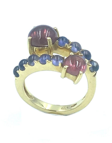 Bague BUCHERER. Bague Toi & Moi iolites et tourmalines 58 Facettes