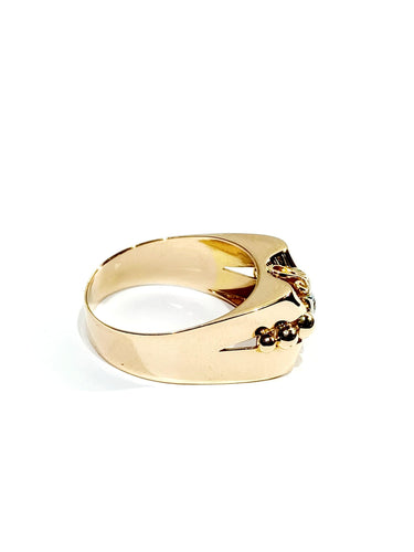 Bague 56 Bague Tank Or rose Saphir Blanc 58 Facettes
