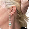 Boucles d'oreilles Boucles d'oreilles en platine de style Art Déco avec diamants et émeraude 58 Facettes Q725A
