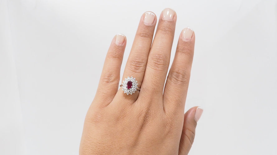 Bague 52 Bague double entourage Rubis Diamants 58 Facettes 32360