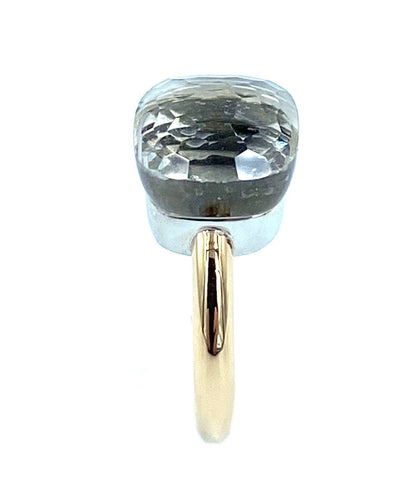 Bague POMELLATO. Collection Nudo classic, bague 2 ors et topaze blanche 58 Facettes
