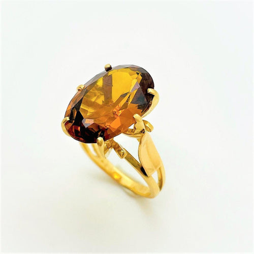 Bague 53 Bague Or Pierre Orange 58 Facettes 20400000619