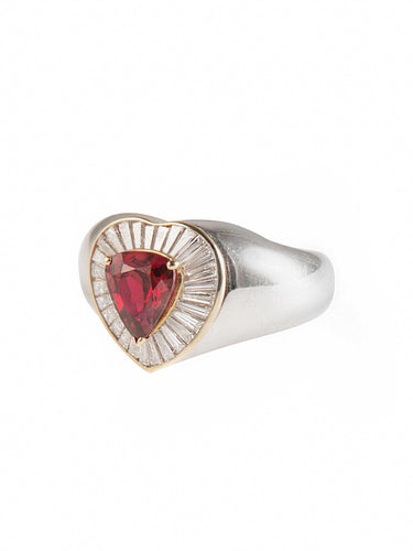 Bague 54 Bague Coeur rubis et diamants 58 Facettes