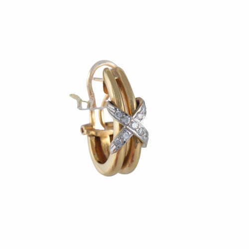 Boucles d'oreilles Demi-créoles Or jaune Diamants 58 Facettes