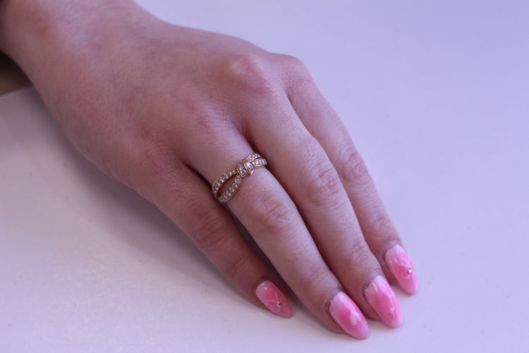 Bague 55 CHAUMET - Bague "Liens" Or rose Diamants 58 Facettes 083056-055