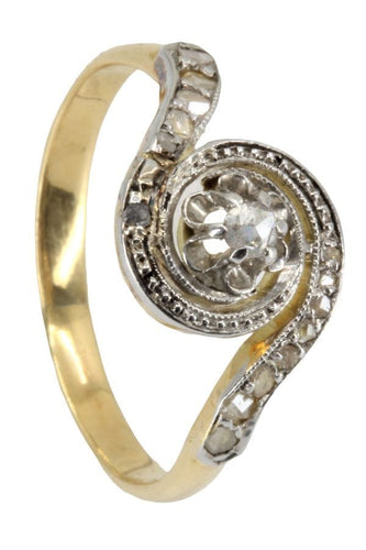 Bague 54 BAGUE TOURBILLON ART NOUVEAU DIAMANTS 58 Facettes 051911