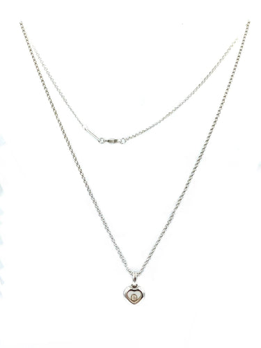 Collier CHOPARD. Collection Happy Diamonds, collier or blanc et diamant 58 Facettes