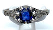 Bague Bague 1900 Platine Saphir et Diamants 58 Facettes