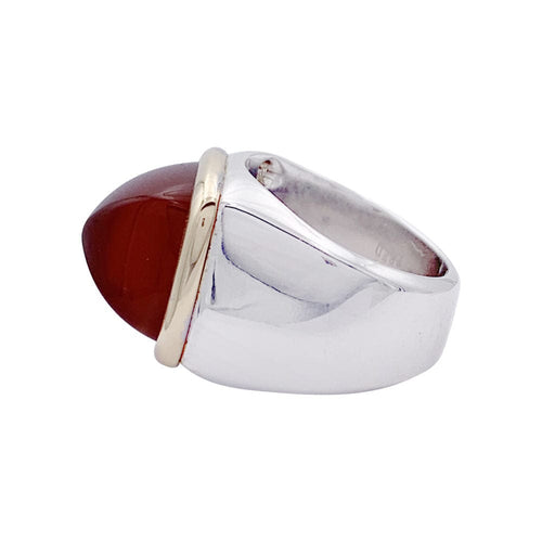 Bague 52 Bague Fred, "Pain de Sucre", deux ors, cornaline. 58 Facettes 32760