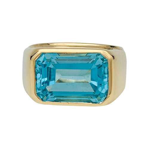 Bague 52 Bague Fred or jaune et topaze bleue. 58 Facettes 31359