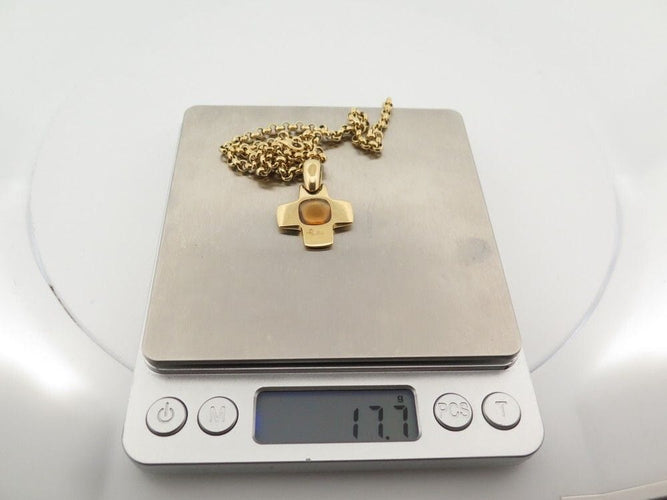Collier collier POMELLATO pendentif croix chaine maille jaseron or 18k 58 Facettes 258004