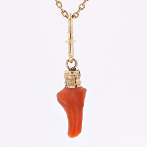 Pendentif Pendentif corail or jaune 58 Facettes 15-220