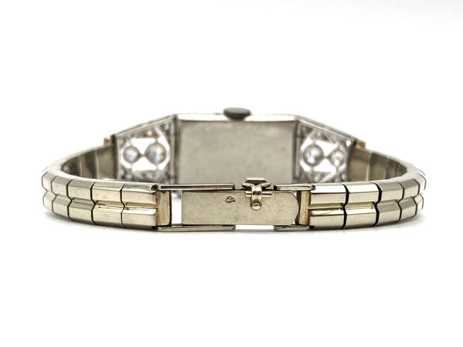 Montre Montre Art Déco platine & or blanc, diamants 2.44 cts 58 Facettes 07/07 - 16