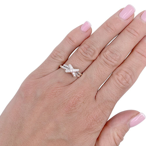 Bague 52 Bague Chaumet, "Jeux de Liens", or blanc, diamants. 58 Facettes 32280