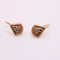 Boucles d'oreilles Boucles d’oreilles dormeuses or rose motif éventail pierre blanche 58 Facettes
