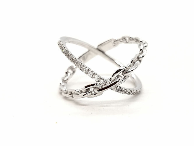 Bague 53 Bague Or blanc Diamant 58 Facettes 578806RV