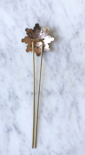 Accessoire Peigne ancien Fleur grenats et vermeil 58 Facettes