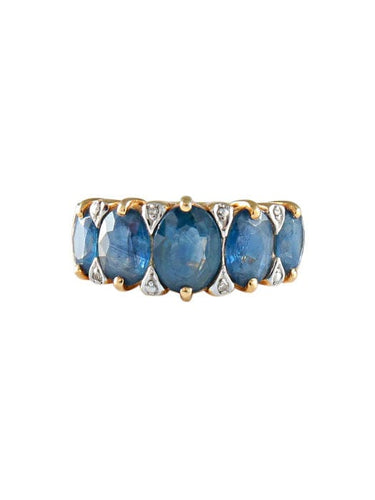 Bague deux ors Diamants Saphirs ovales 58 Facettes