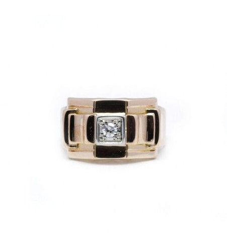 Bague 54 / Jaune / Or 750 Bague Diamant taille 8-8 58 Facettes 220429R