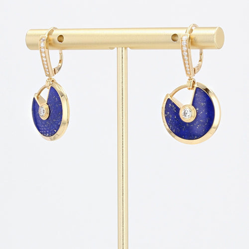 Boucles d'oreilles Boucles d'oreilles Cartier Amulette Lapis Lazuli Diamants 58 Facettes 21-856