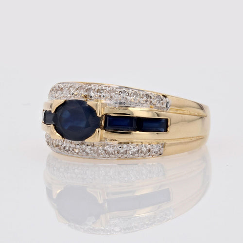 Bague 57 Bague jonc saphirs et diamants occasion 58 Facettes CV61