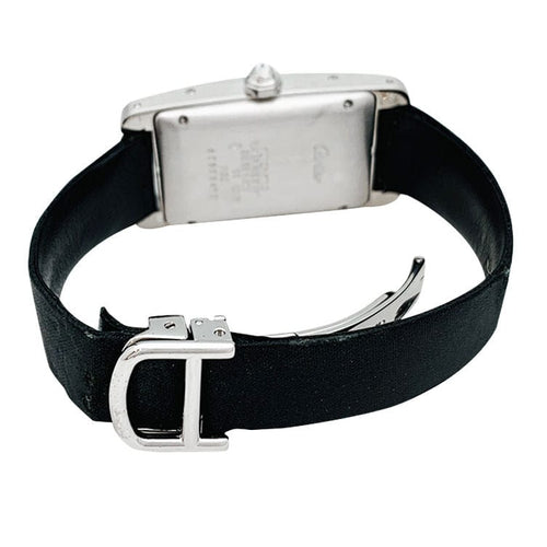 Montre Montre Cartier, "Tank américaine", en or blanc et diamants. 58 Facettes 30410