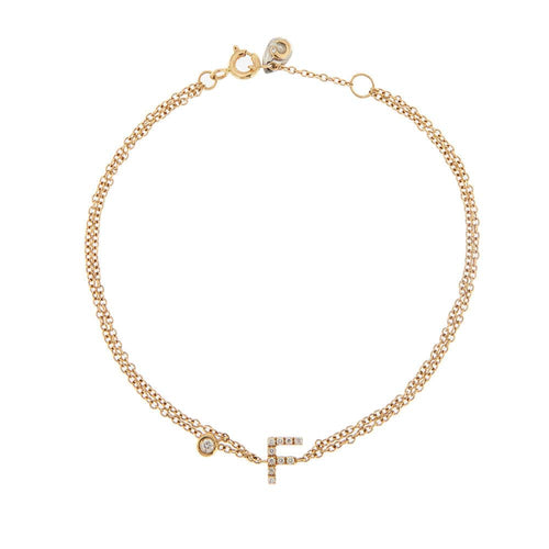 Bracelet Bracelet avec F et diamants 58 Facettes 27940