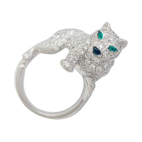 Bague 51 Bague Haute Joaillerie Cartier, "Panthère de Cartier", or blanc, diamants. 58 Facettes 31543