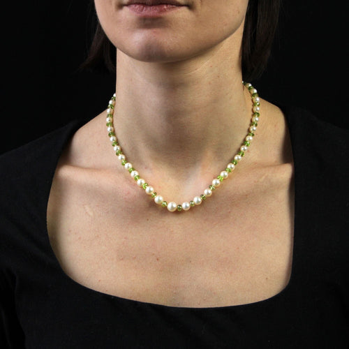 Collier Collier de perles de culture et de perles de péridot 58 Facettes 23-334