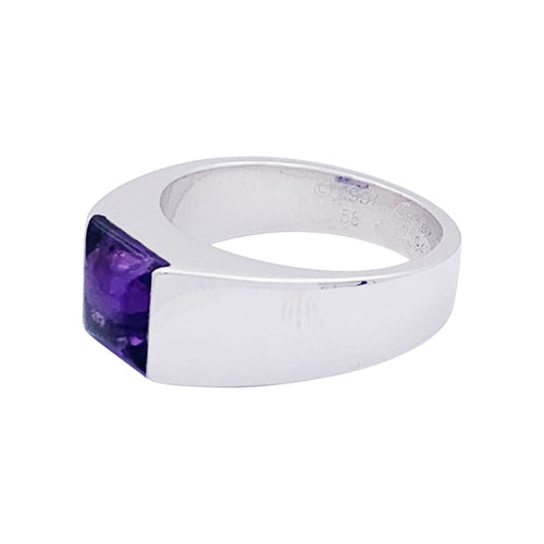 Bague 55 Bague Cartier, "Tank", or blanc, améthyste. 58 Facettes 33391