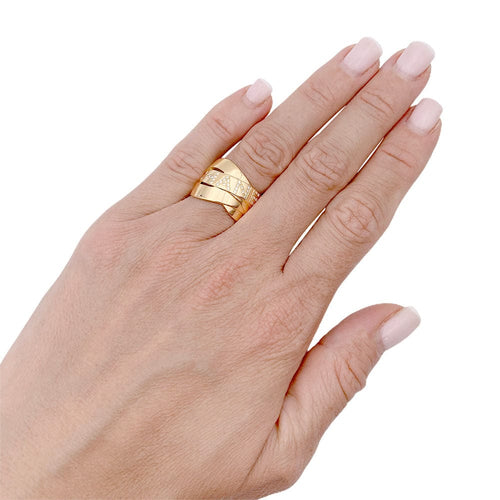 Bague 50 Bague Chanel, "Bolduc Signature", or jaune, diamants. 58 Facettes 32782