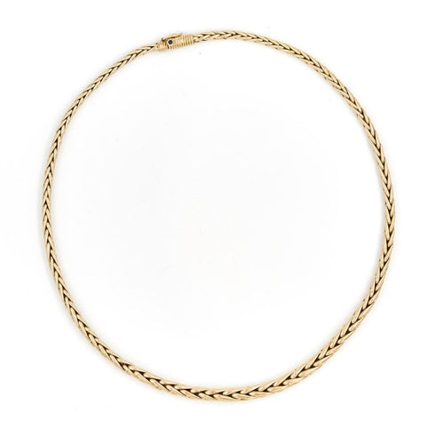 Collier Caplain Saint André Collier Maille palmier Or jaune Saphir 58 Facettes 1913087CN