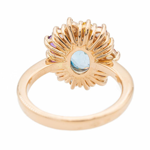 Bague 54 Bague Marguerite Or rose Topaze 58 Facettes 2485289CN