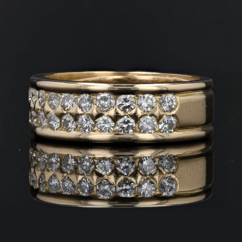 Bague 55 Alliance large en or et diamants 58 Facettes 22-297