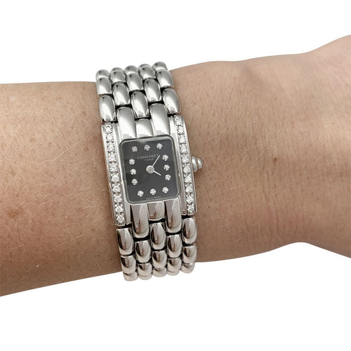 Montre Montre Chaumet, "Khésis", en acier, diamants. 58 Facettes 30981