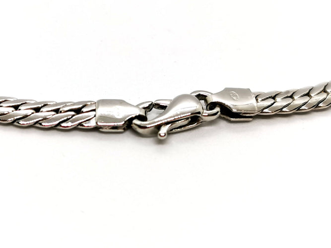 Collier Collier Maille anglaise Or blanc Diamant 58 Facettes 578633CD